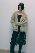 Brashed Shaggy Cardigan