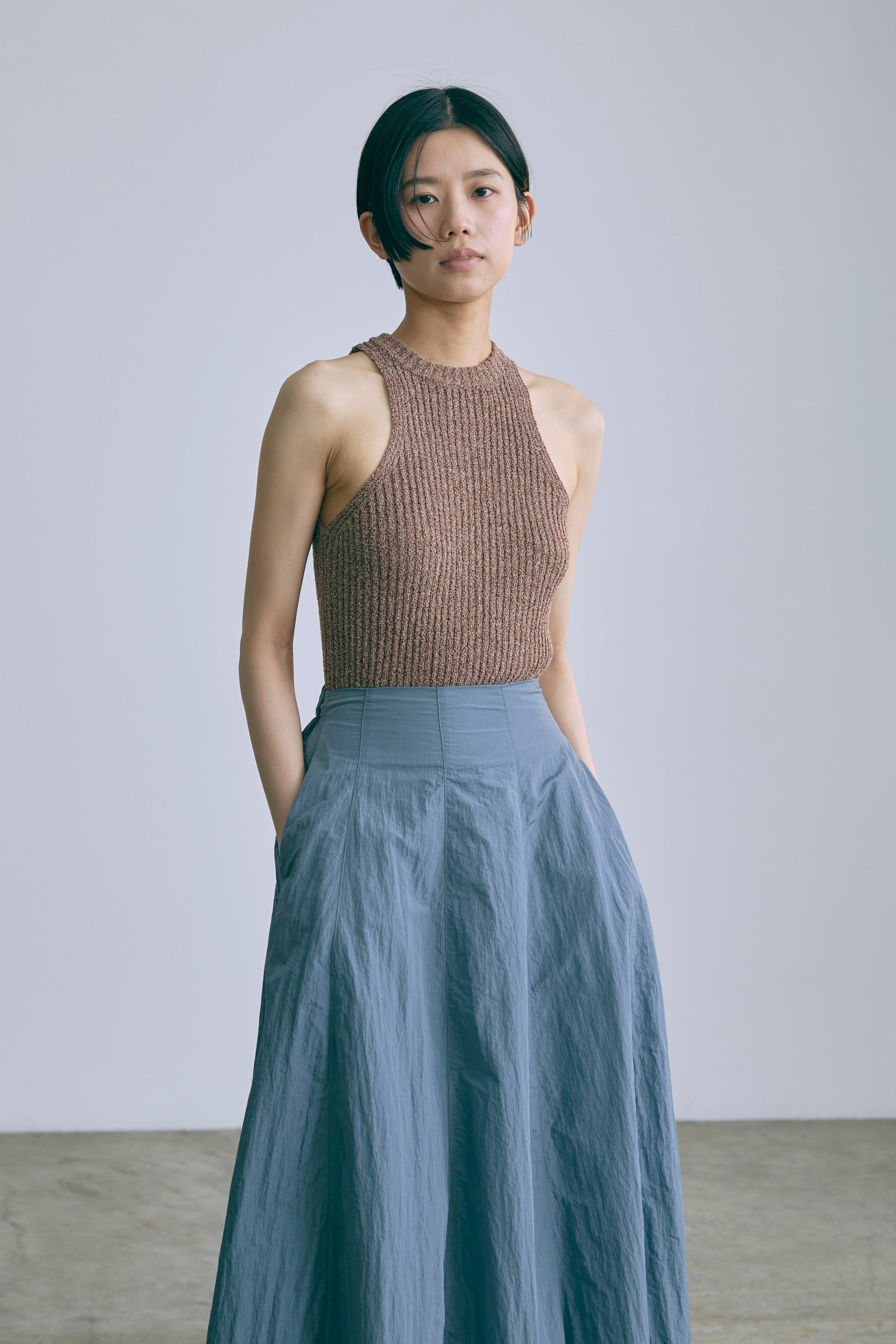 Nylon Taffeta Flared Skirt