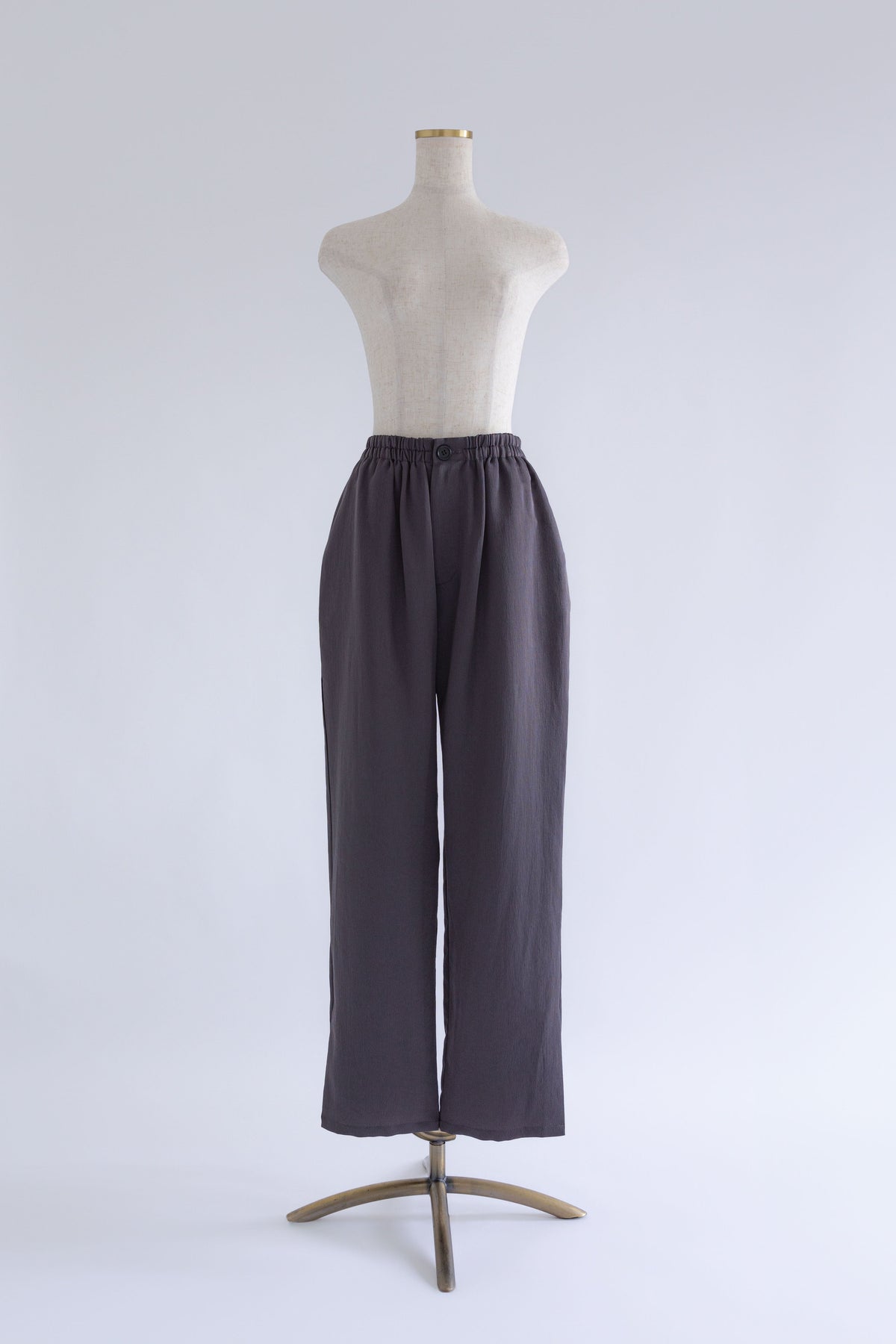 Satin Slit Pants チャコール
