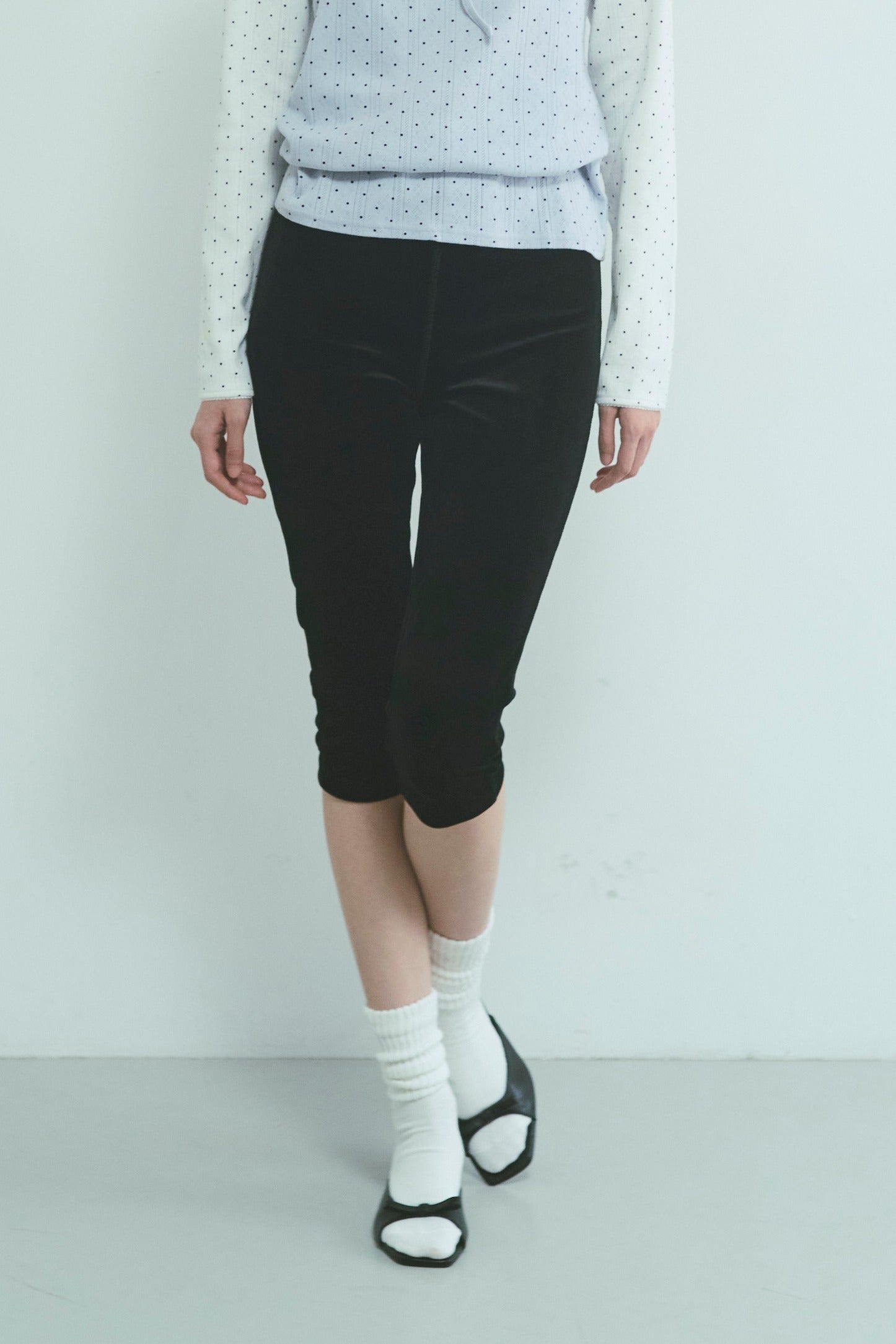 Velour Slim-Fit Biker Leggings