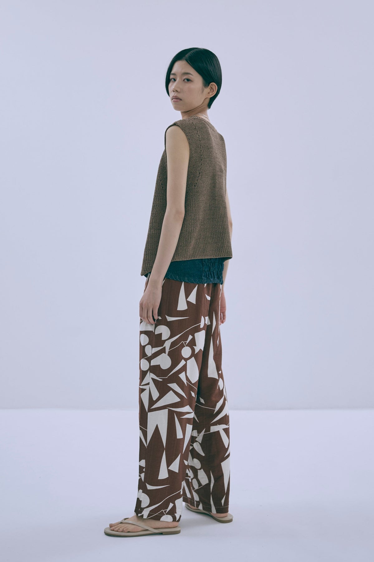 Melange Knit Gilet ブラウン