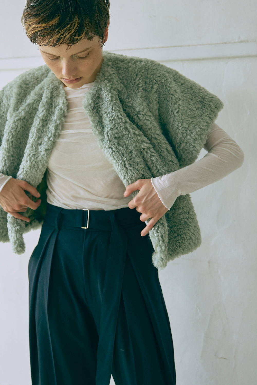 Short Sleeve Fur Jacket