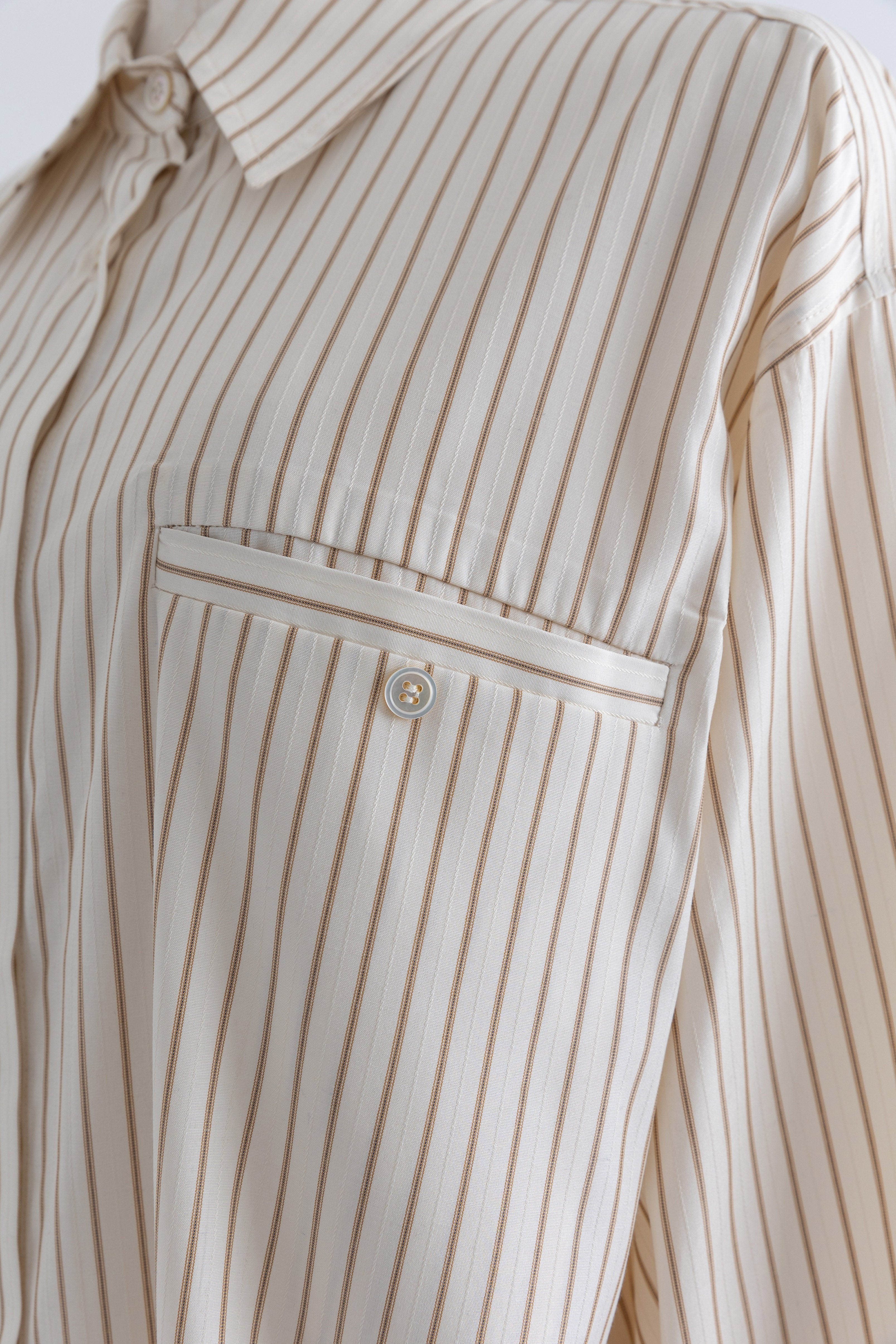 エンノイム　EN NEUME　シャツ　オーバーシャツ　ストライプ　ダブルカラー Stripe Over Shirts – EN NEUME