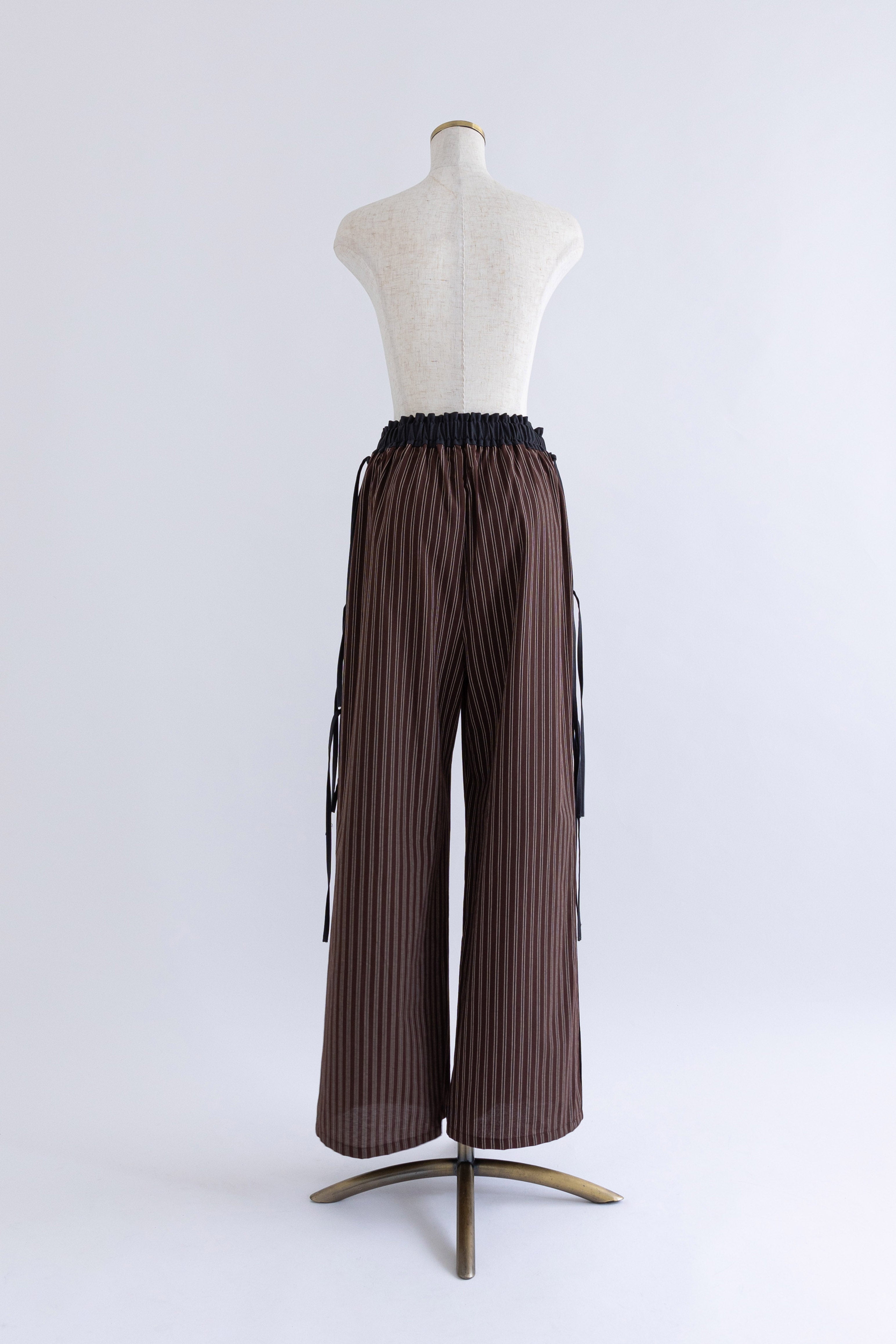 ストライプパンツ レディース Side Ribbon Stripe Pants | EN NEUME