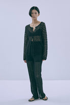 Cut Lace Soft Flare Pants & Layered Skirt Set
