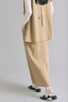【Set Up】Faux Suede Straight Skirt