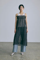 2Way Sheer Crinkled Skirt Dress