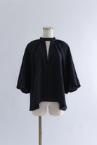 Flared Balloon Sleeve Blouse ネイビー
