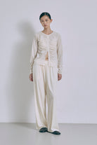 Side Lace Velour Easy Pants