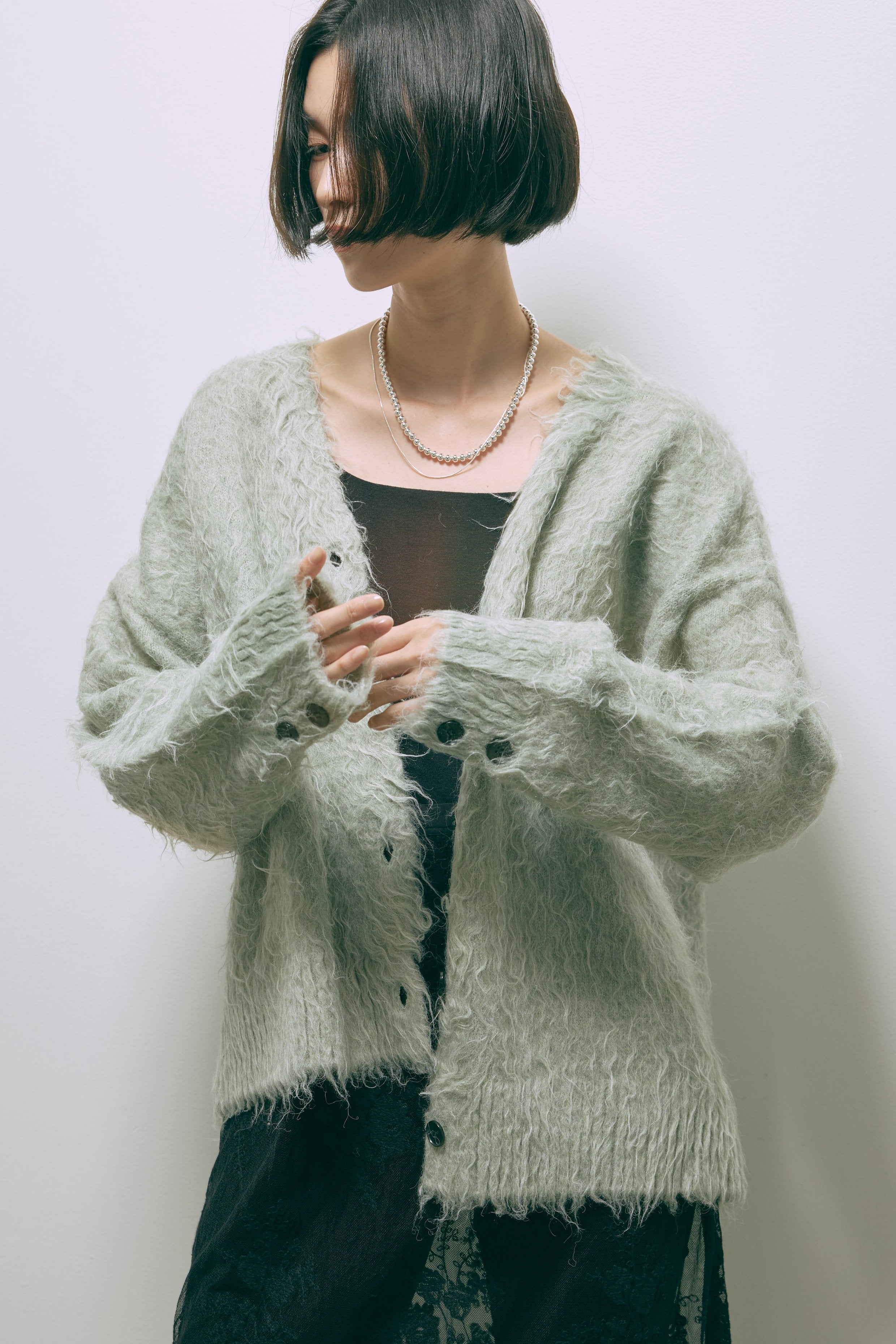 Brashed Shaggy Cardigan