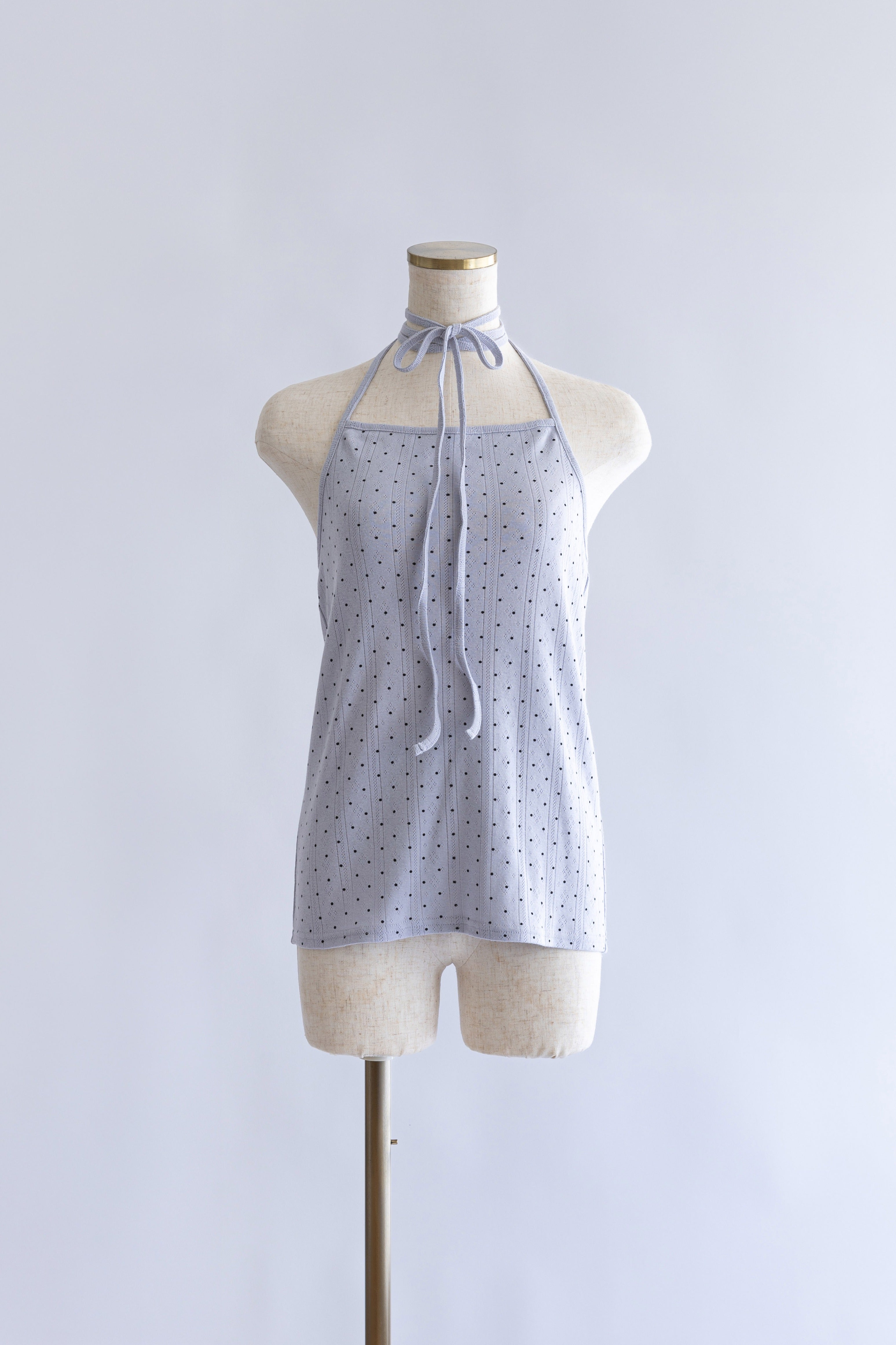 Powder Dot Halter Cami ブルー