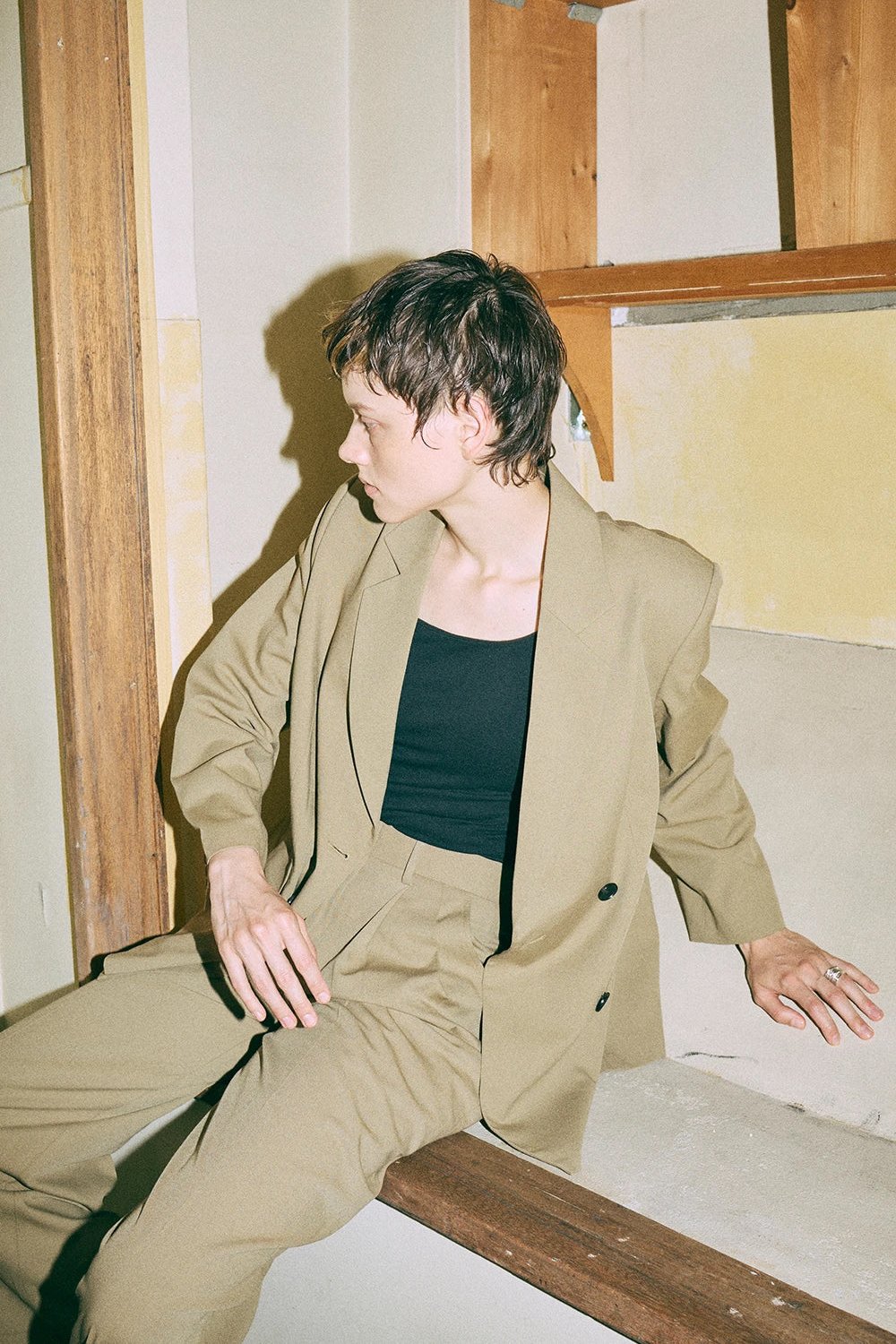 【Set Up】Semi-Wide Trousers