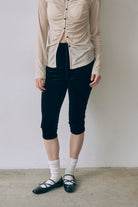 Velour Slim-Fit Biker Leggings