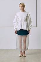 Bonding Peplum Top ホワイト model:171cm HARA