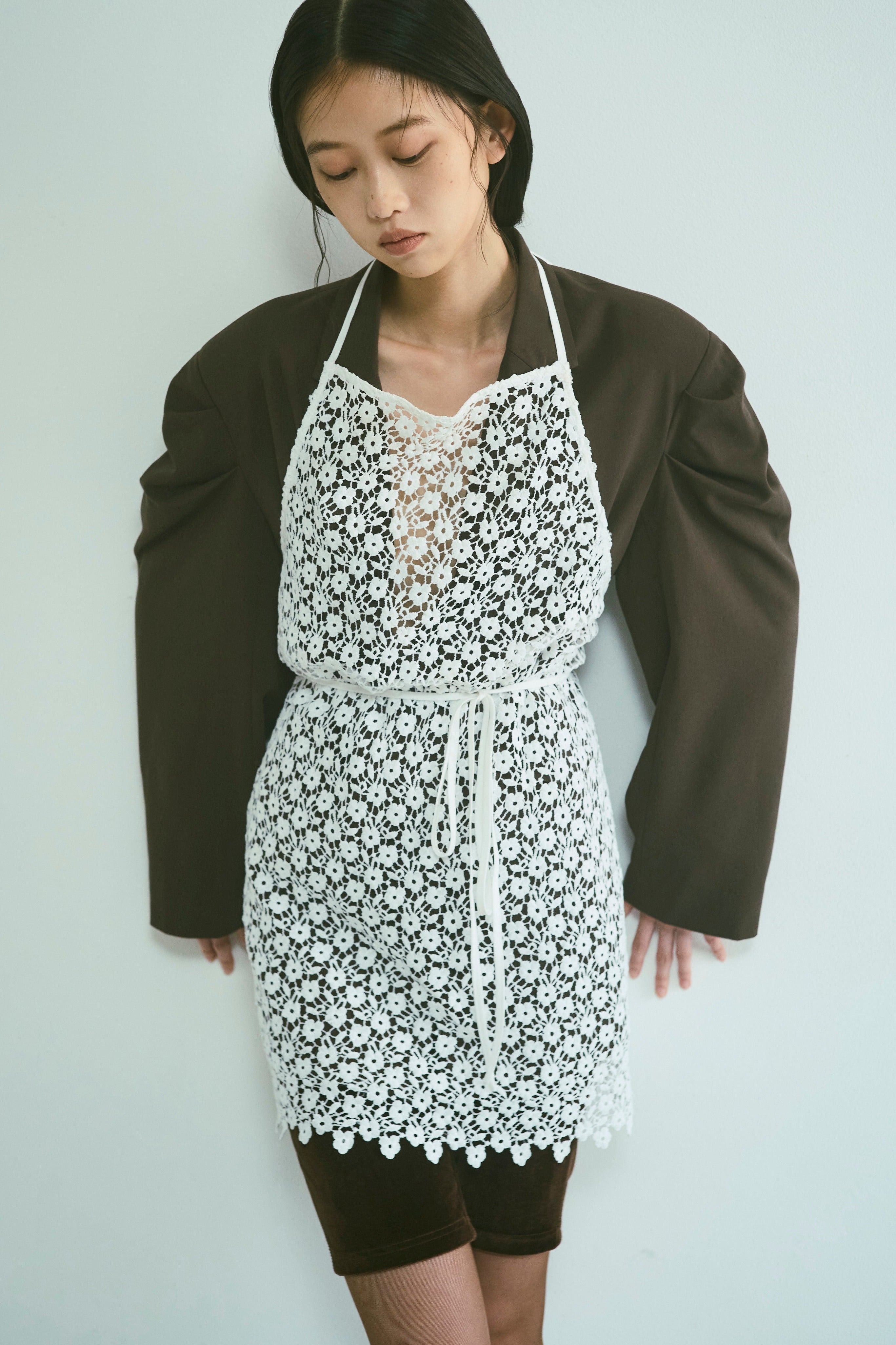 Flower Lace Apron Dress オフホワイト size:F model:175cm SENPING
