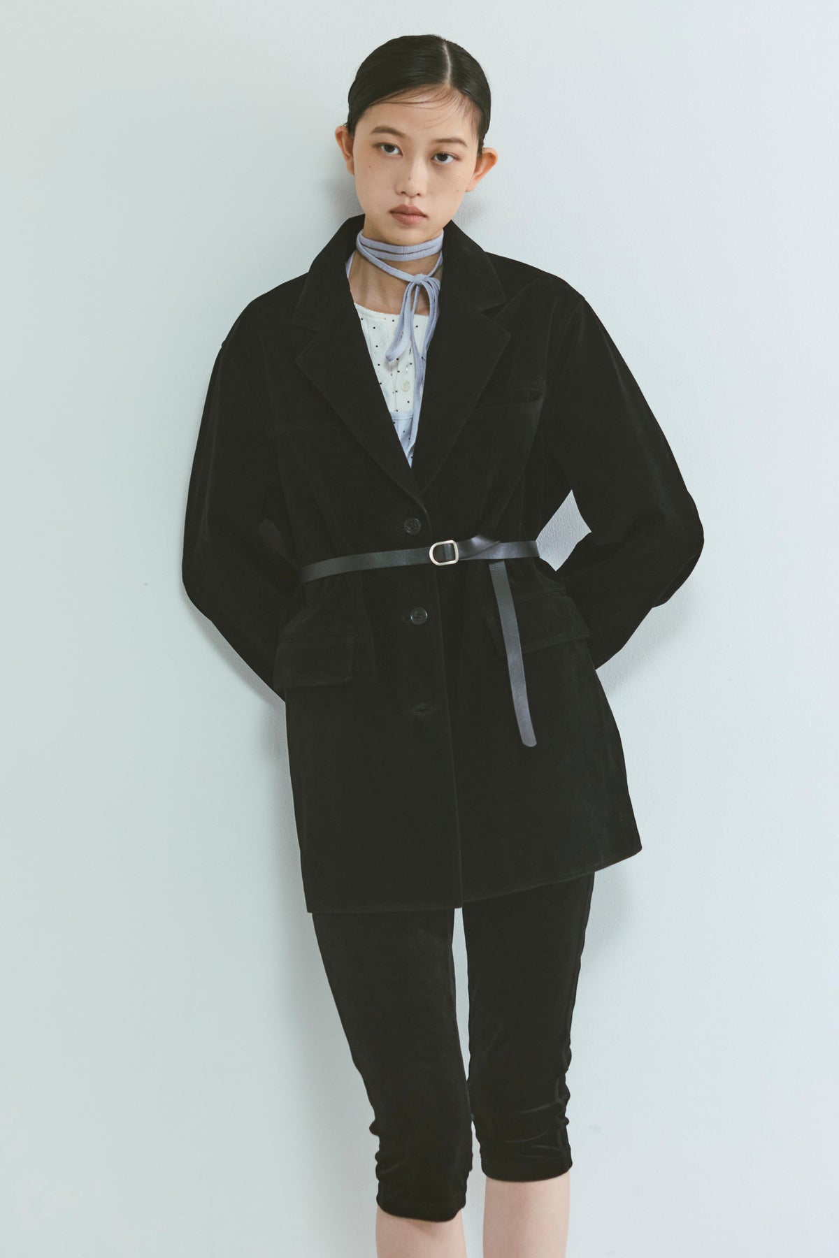 Vintage Suede Oversized Jacket ブラック