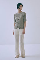 Cut Lace Soft Flare Pants & Layered Skirt Set