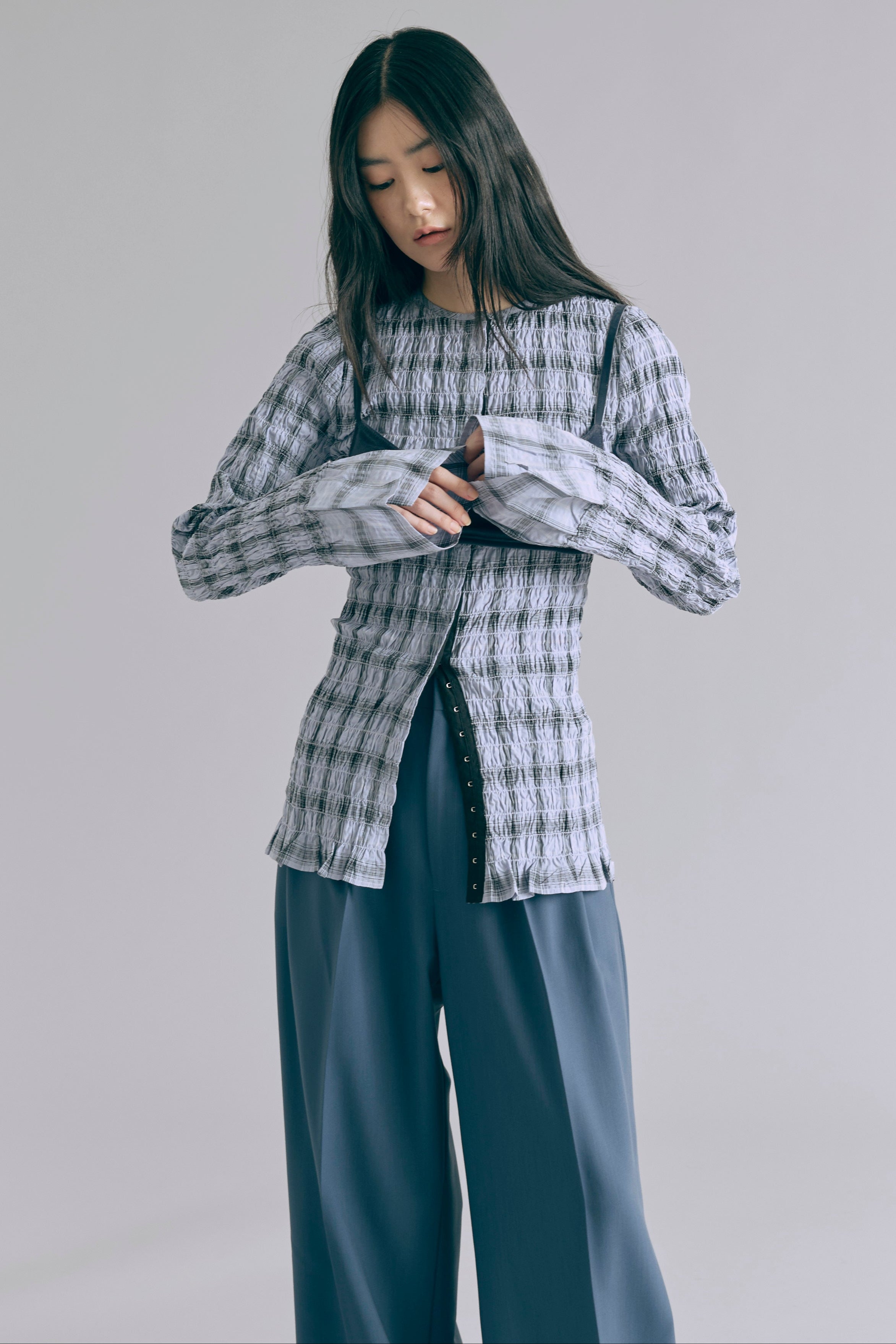Smocked Check Blouse – EN NEUME