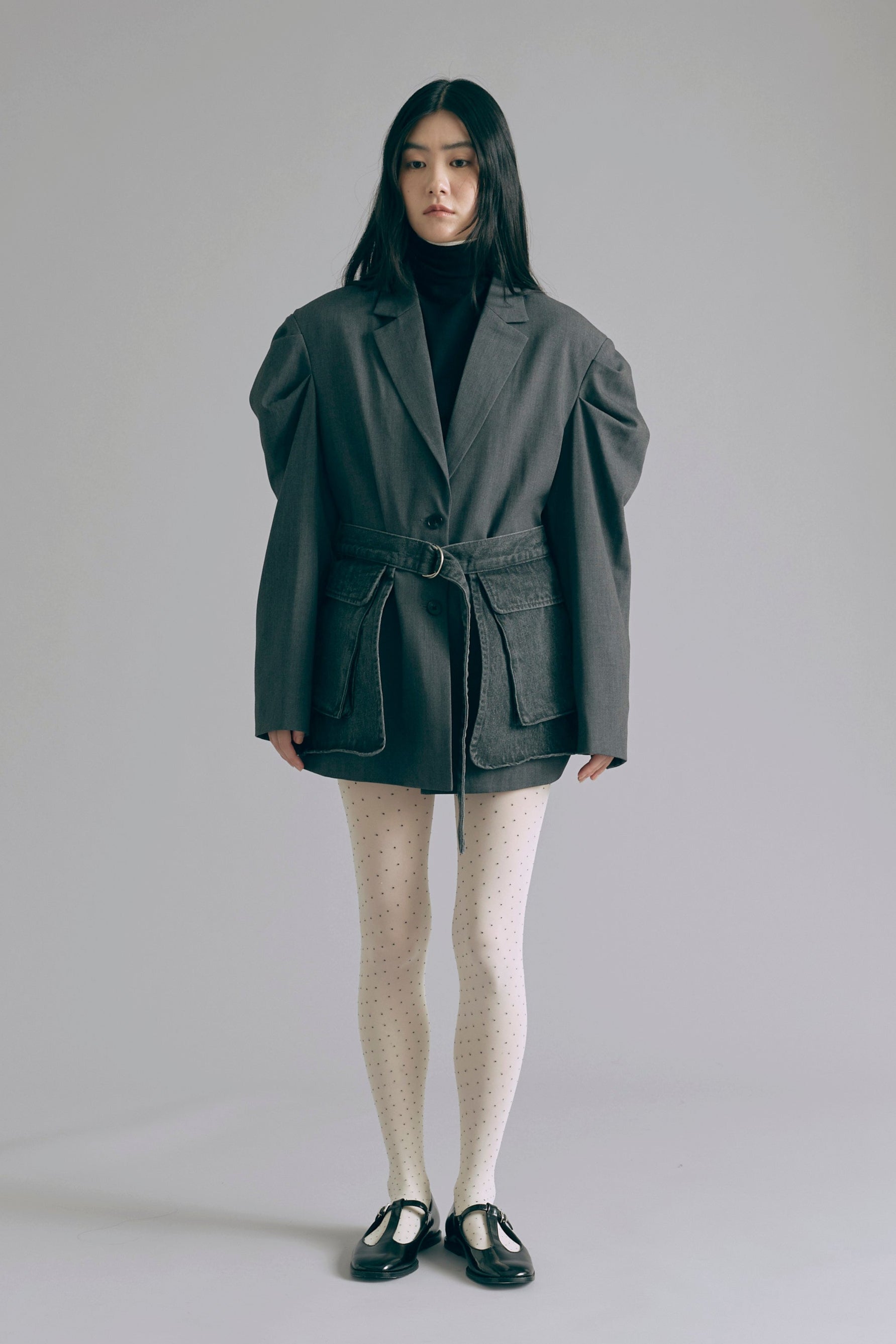 着用カラー:グレー  モデル身長:165㎝