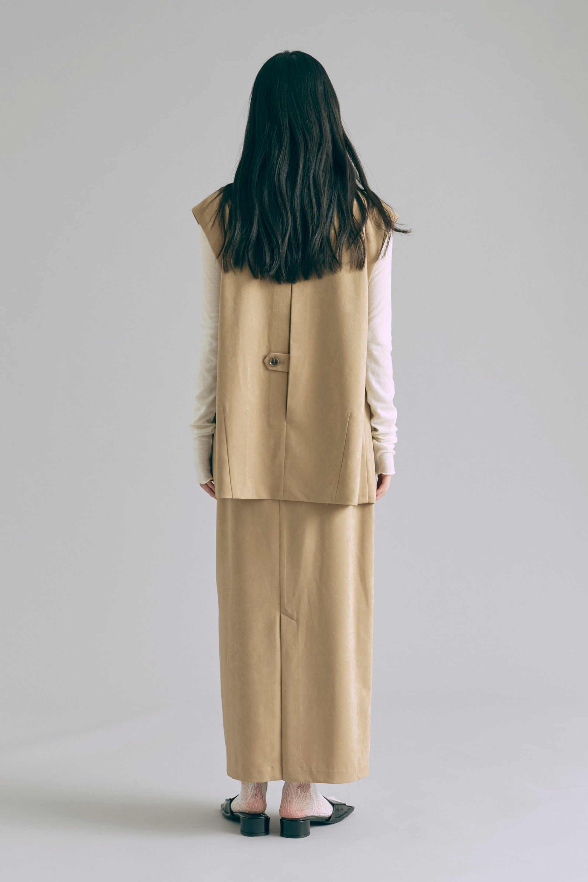 【Set Up】Faux Suede Gilet