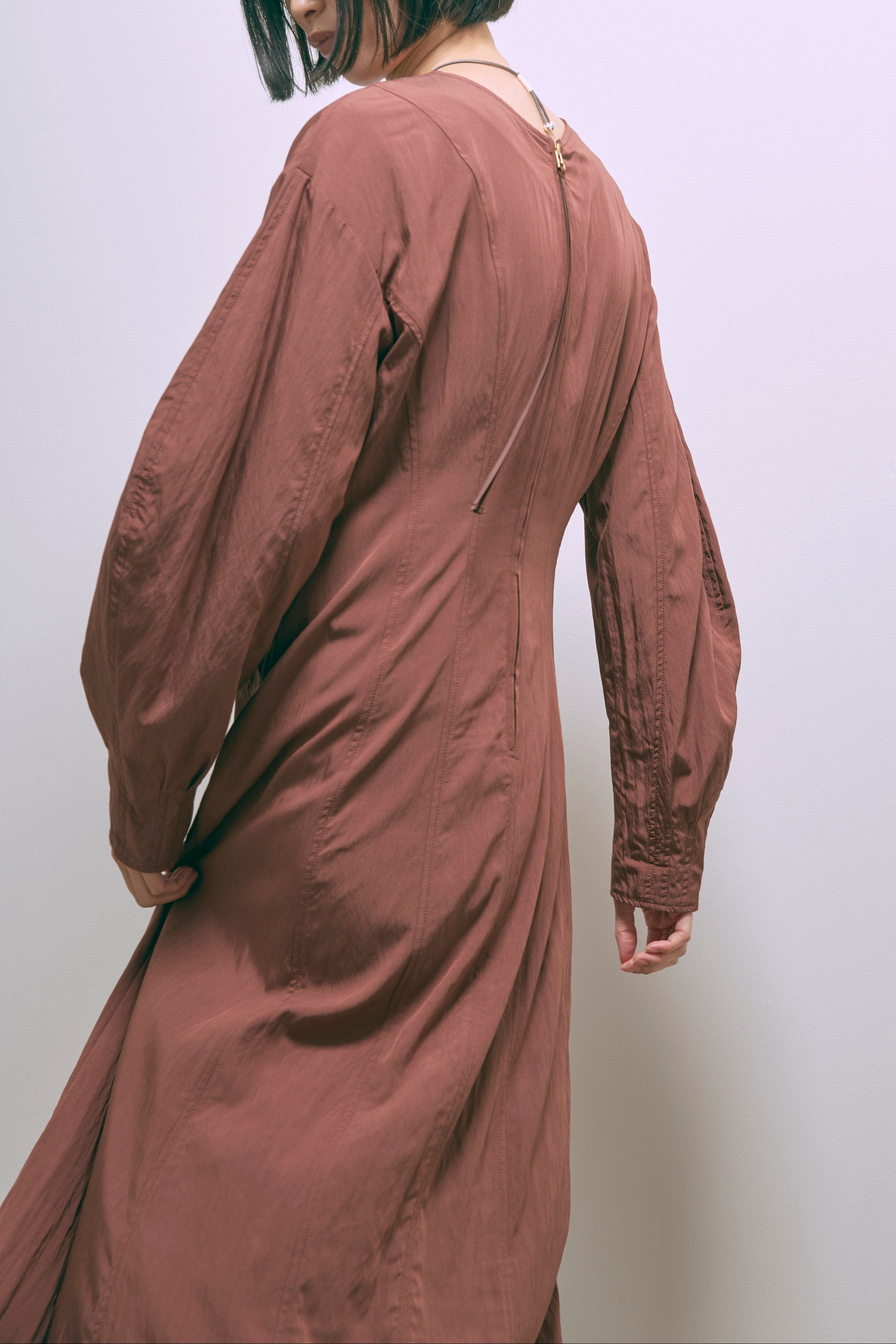 Volume Sleeve Soft Flare Dress