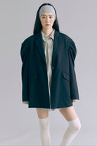 着用カラー:ネイビー　着用サイズ:1　モデル身長:165cm