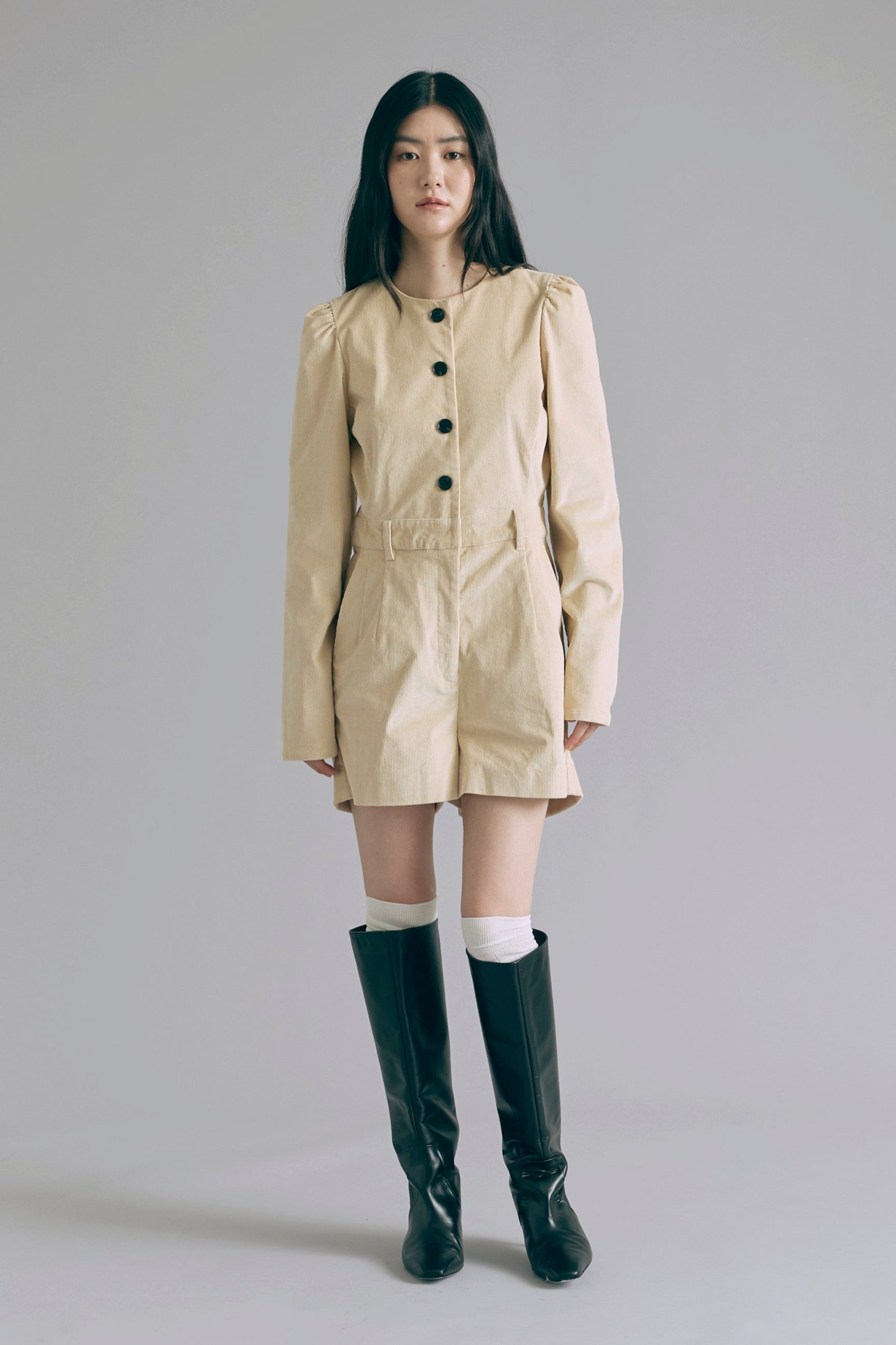 着用カラー:アイボリー　着用サイズ:1　モデル身長:165cm