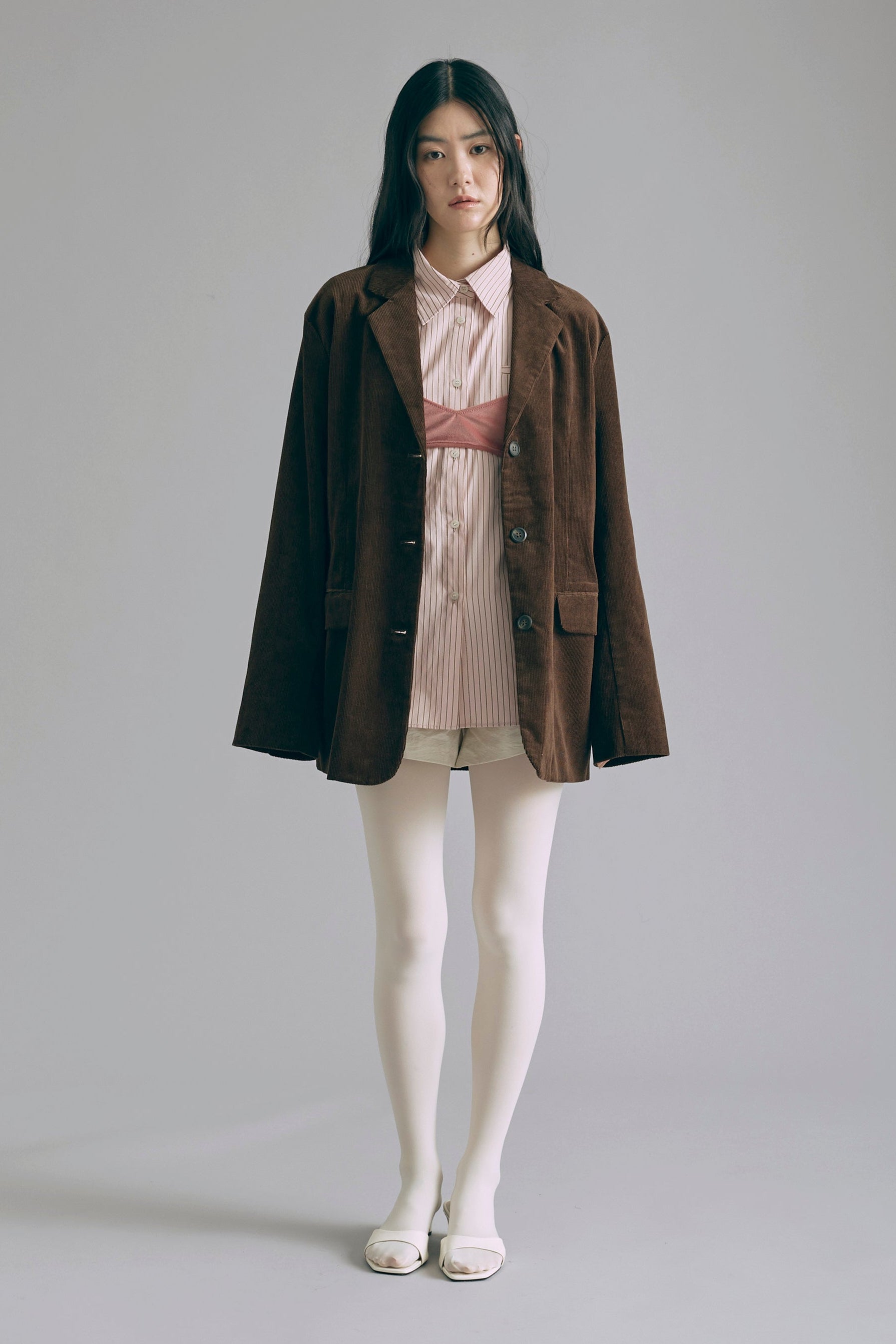 着用カラー:ブラウン  モデル身長:165㎝