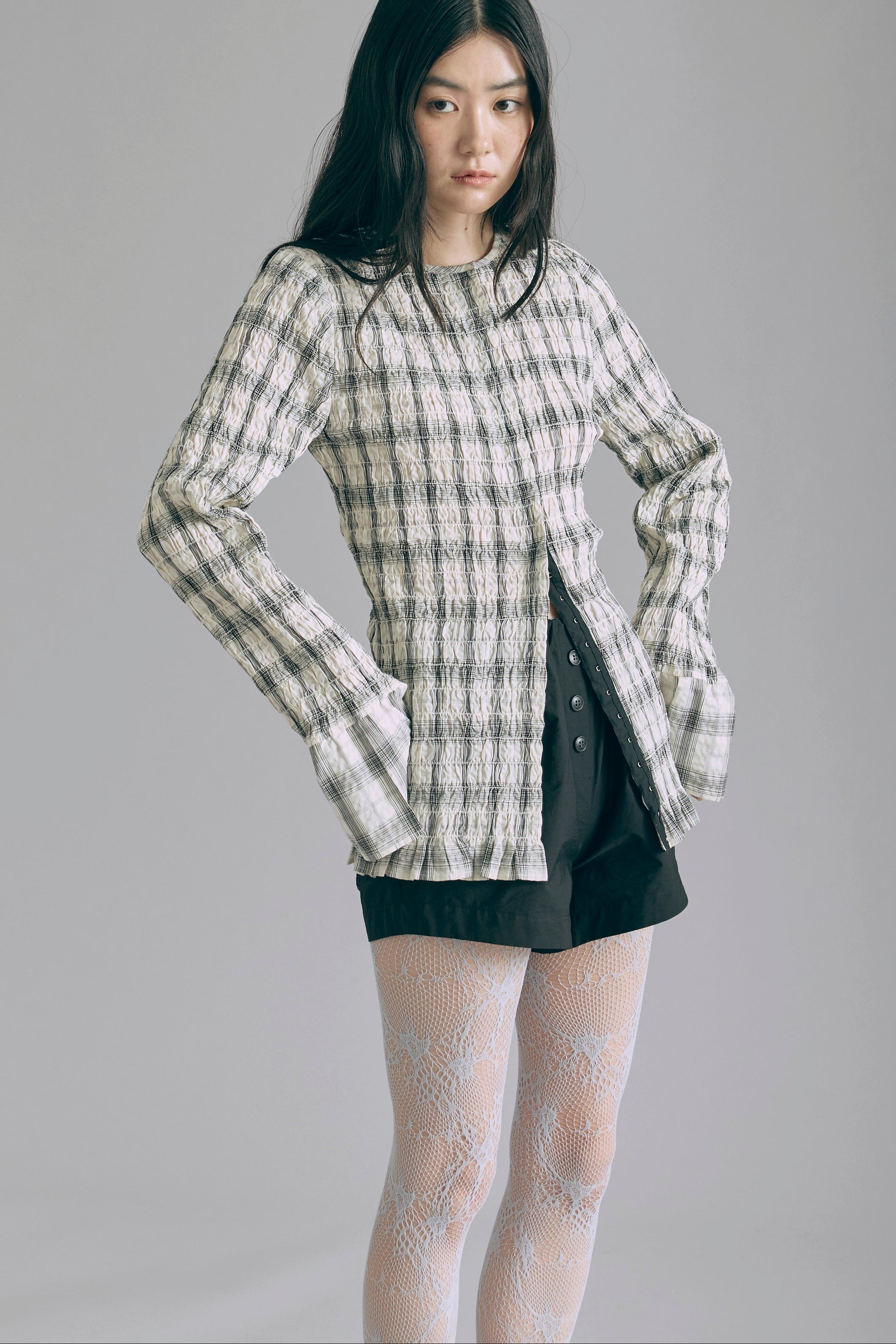 着用カラー:ブルー  モデル身長:165㎝