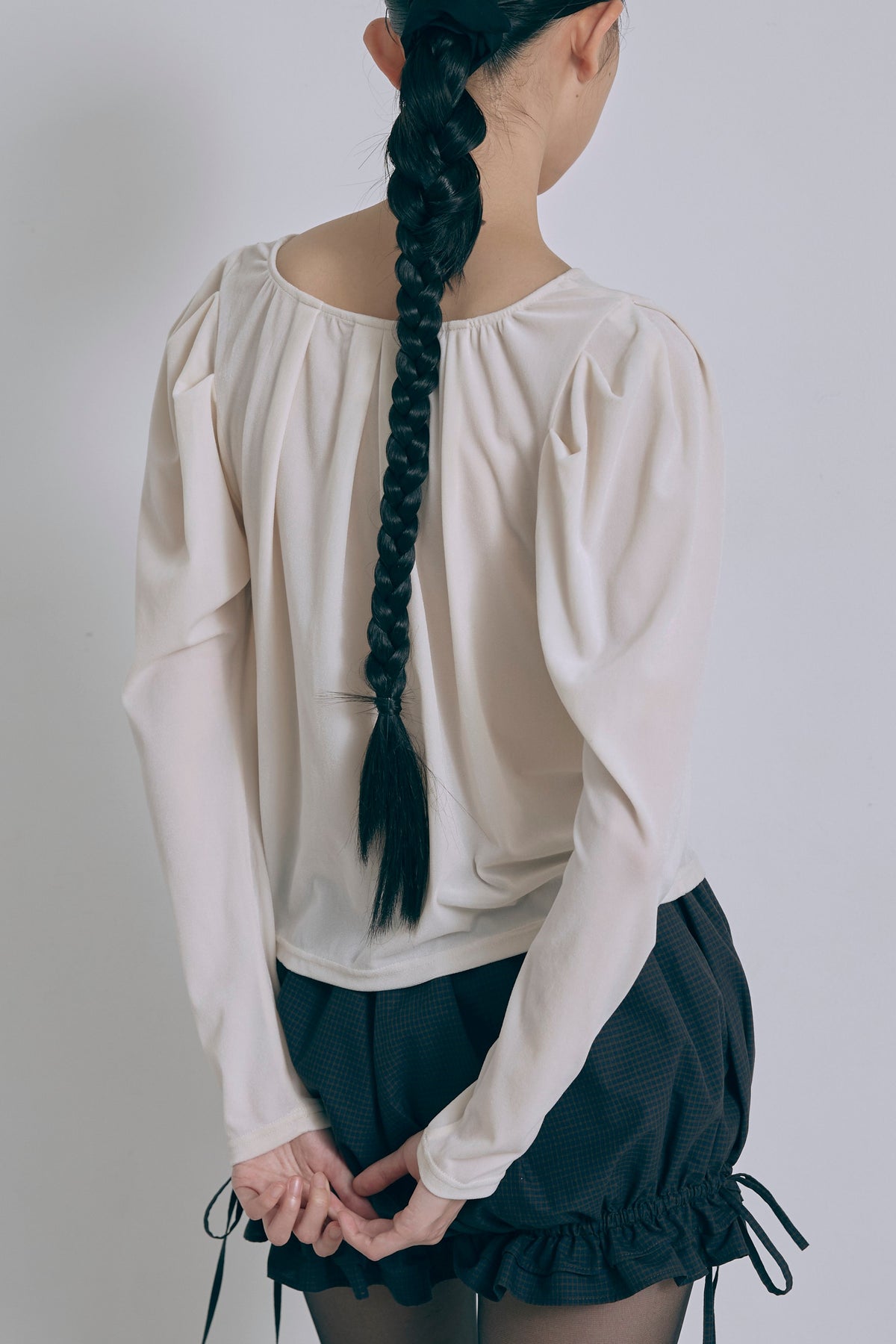 2Way Sheer Velour Puff tops