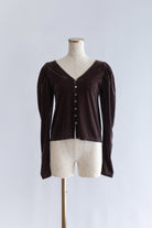 2Way Sheer Velour Puff tops ブラウン