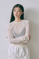 Mesh Lace Open Back Top