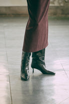 【Set Up】Faux Suede Straight Skirt