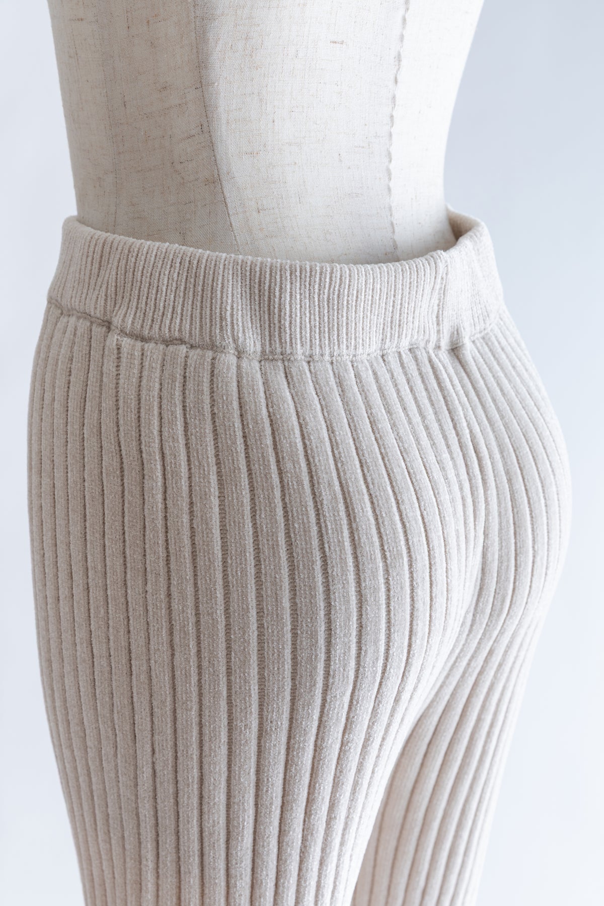 【Set Up】Chenille Rib Flared Pants アイボリー