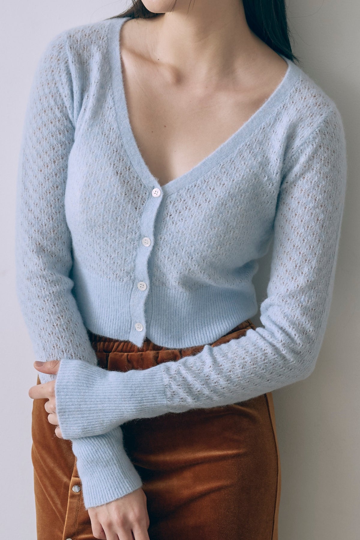 Cloud Touch Knit Cardigan ブルー