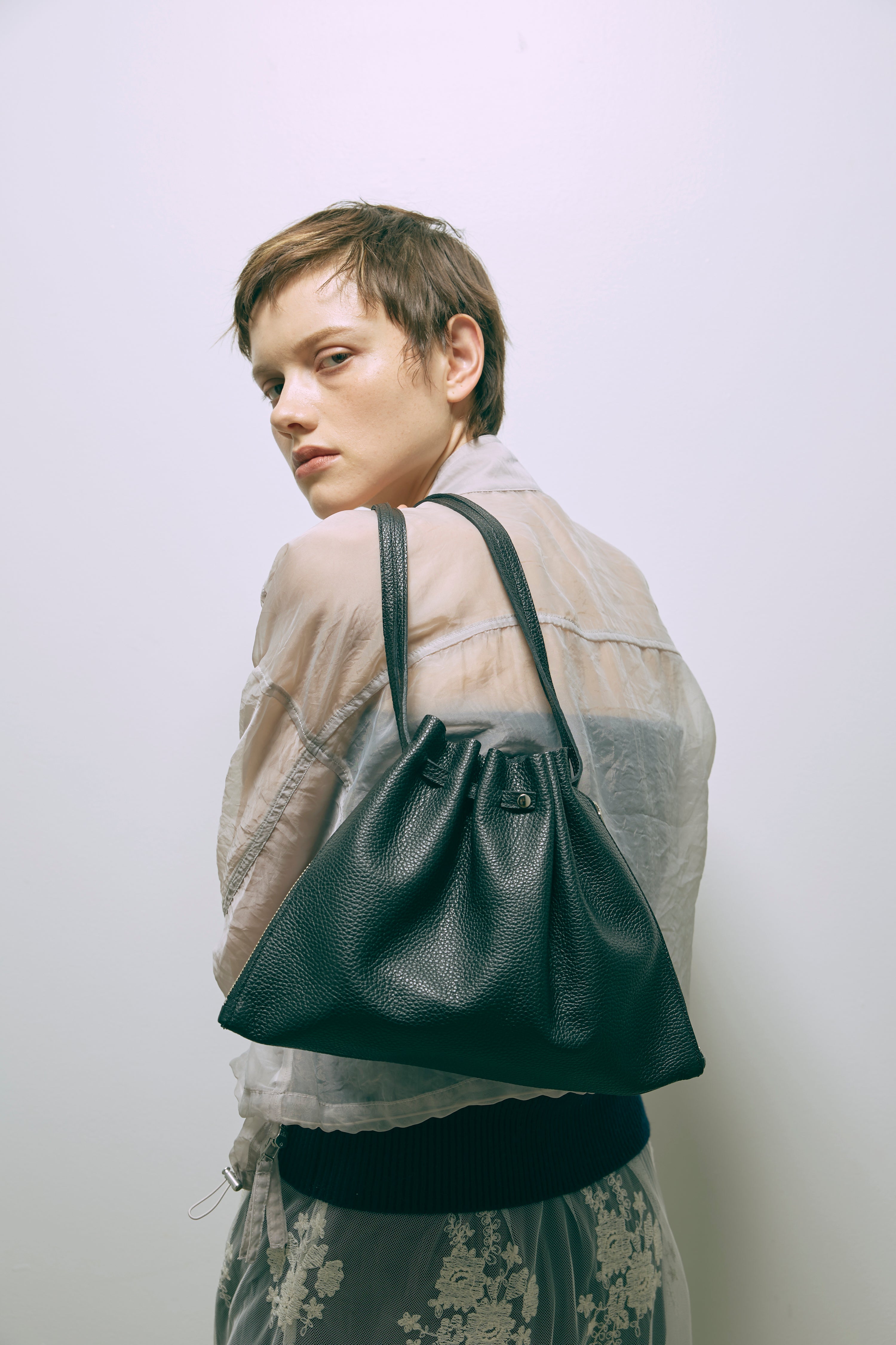 Lether Gather Bag