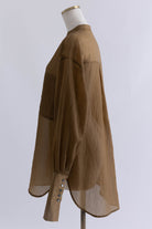 Long Cuff Sheer Blouse