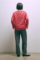 Satin Slit Pants チャコール