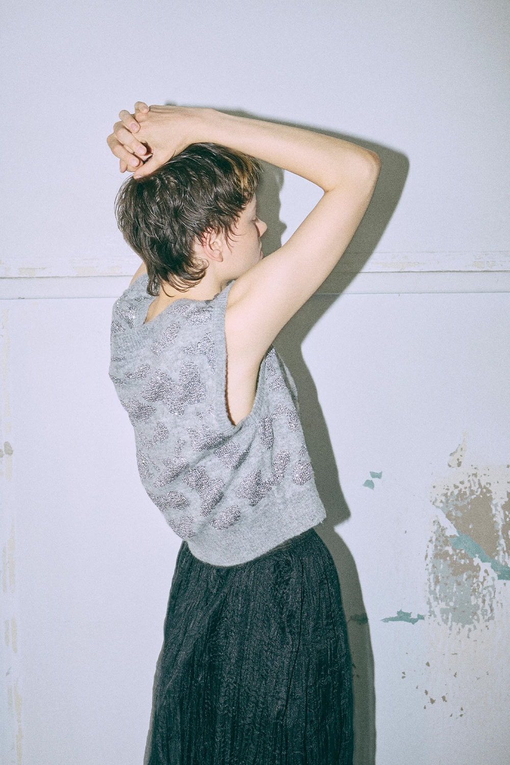 Sequin Jacquard Knit Vest