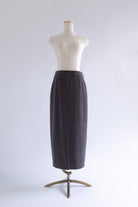 【Set Up】Faux Suede Straight Skirt チャコールグレー