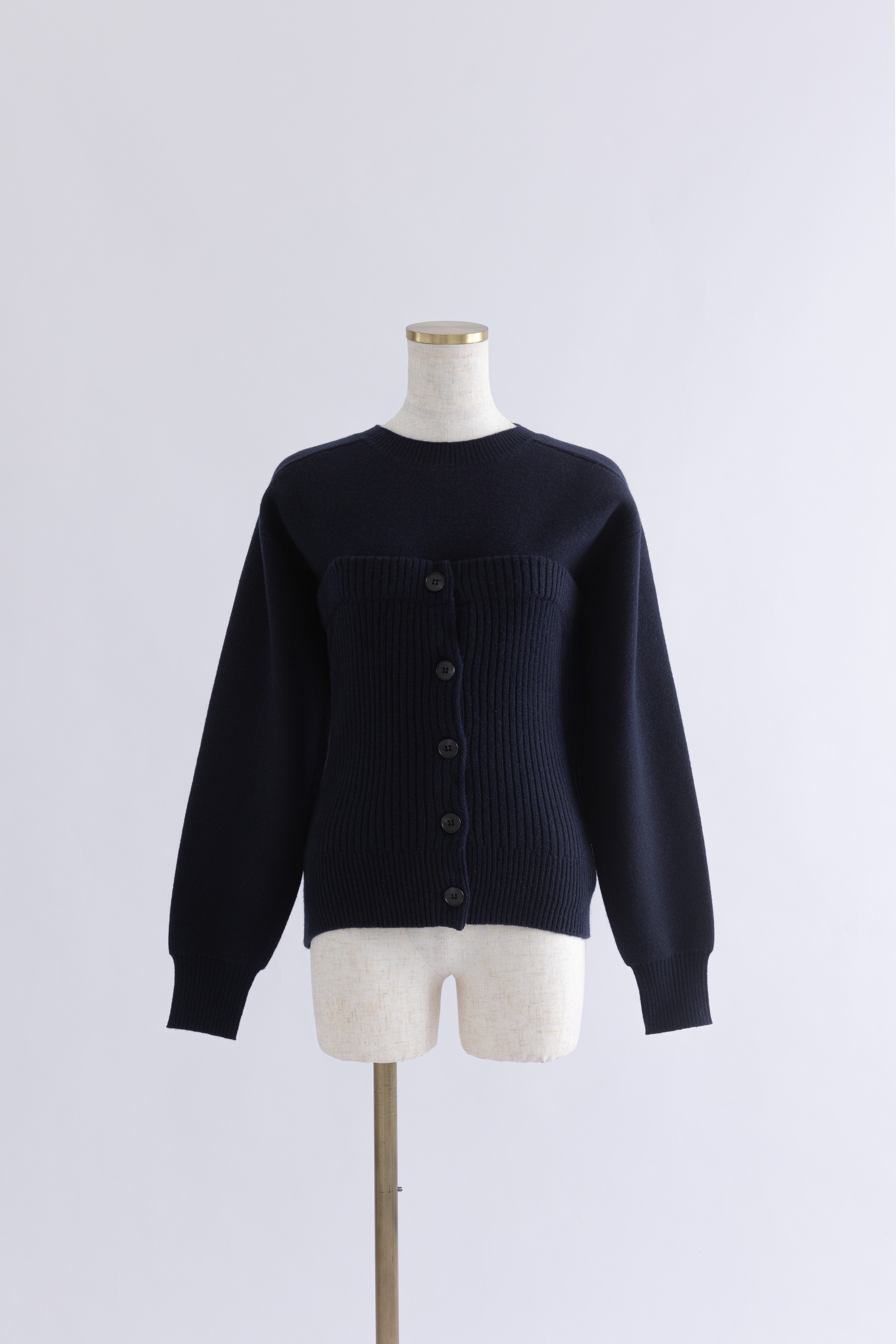 Crewneck Knit ＆ Rib Knit Bustier Set