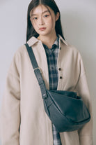 Light Leather Gather 2Way Sholder Bag ネイビー