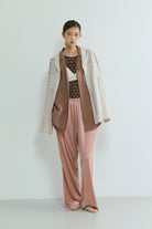 Sheer Dotted Crewneck Long Tee