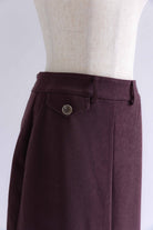 【Set Up】Faux Suede Straight Skirt