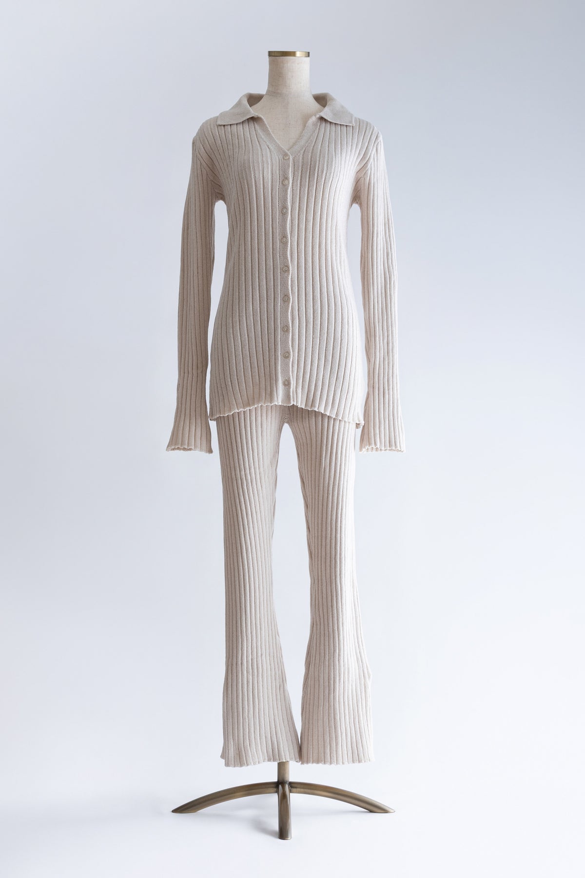 【Set Up】Chenille Collar Cardigan アイボリー