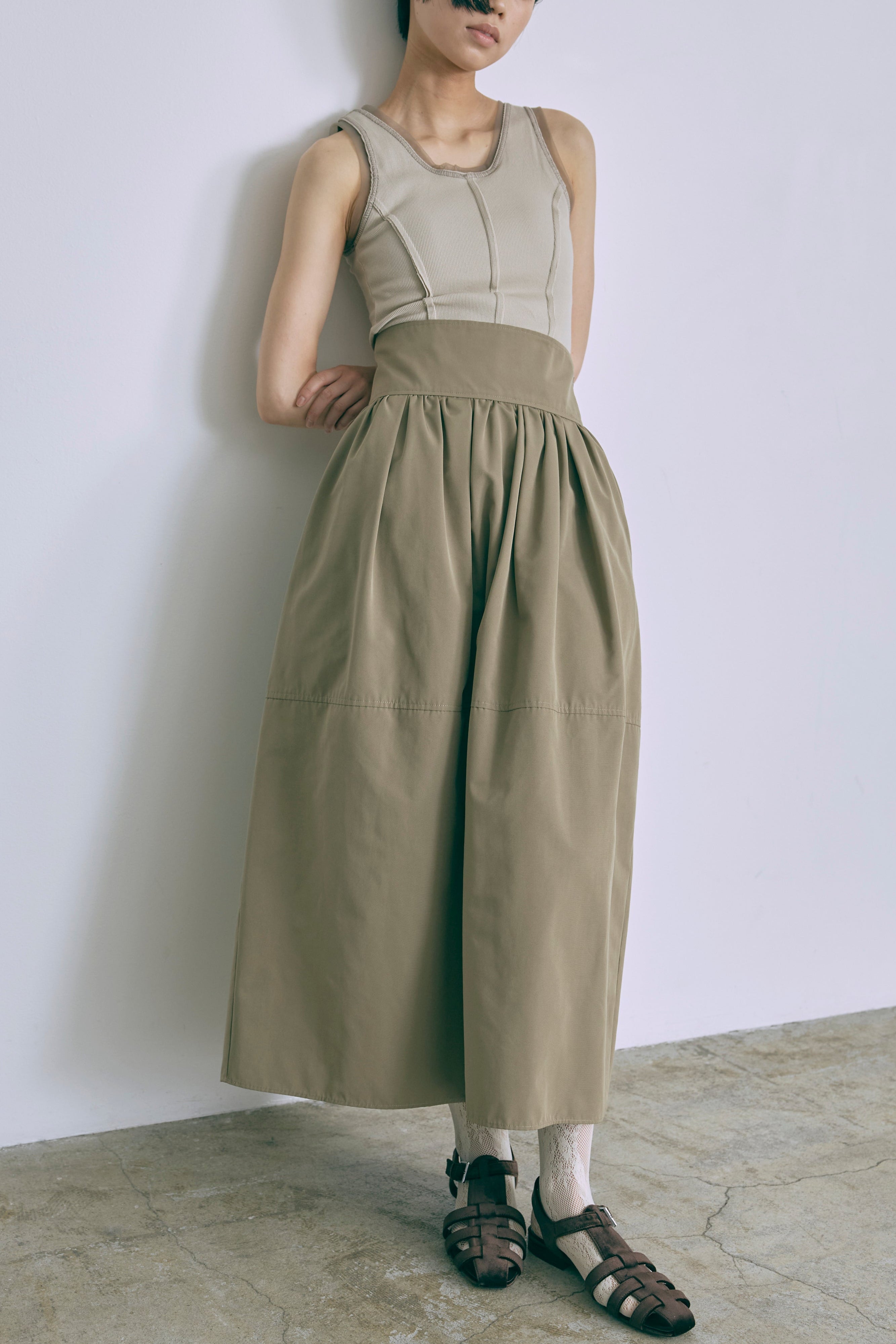 Tulle Piping Tank Top