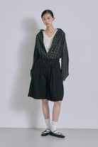 Structured Pocket Flare Shorts ブラック size:1 model:175cm SENPING