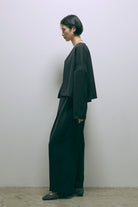 Dropped Shoulder Soft Jacket Set Up