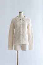 Mohair-Like Open Knit Polo アイボリー