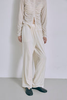 Side Lace Velour Easy Pants